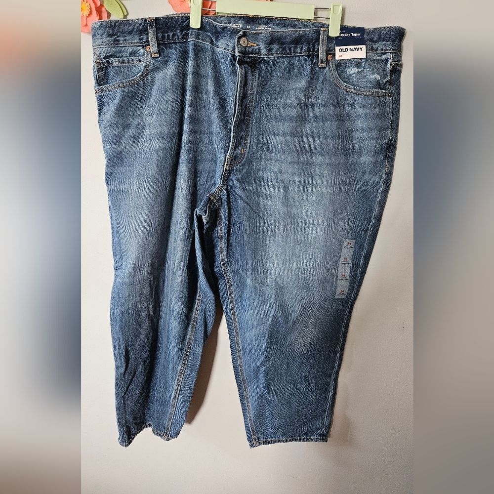 NWT Old Navy Button Fly Slouchy Taper Ankle Jeans Plus Size 24W